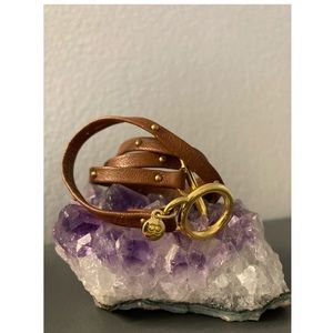 Vintage Gorjana Leather Triple Wrap Bracelet